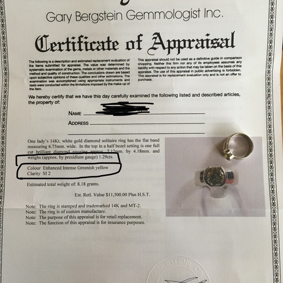 14kt, white gold diamond solitaire ring. - Picture 2 of 4